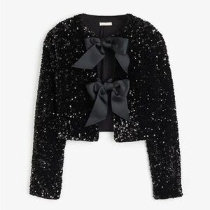 NWT H&M sparkling sequin bow top Small